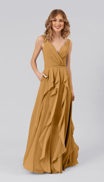 Everly Chiffon Bridesmaid Dress | Kennedy Blue Mustard Yellow