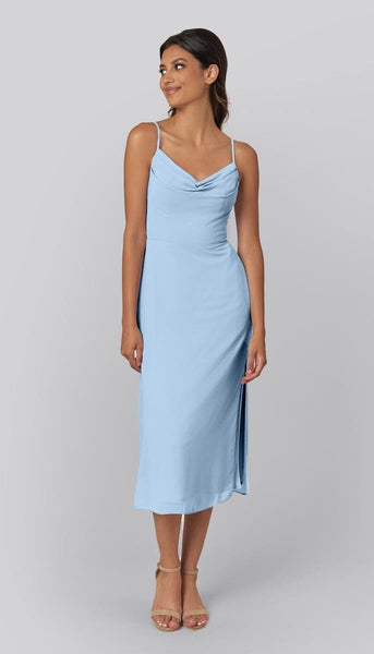 light blue dress francesca's Linen Francesca Dress Solid Navy