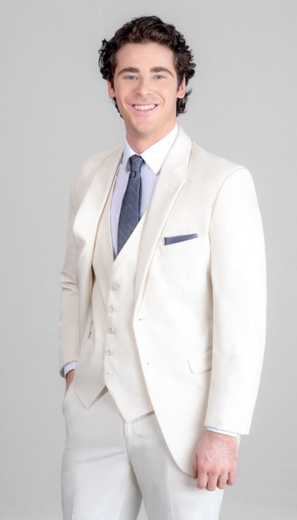 Trim Fit Creme Mens Suit