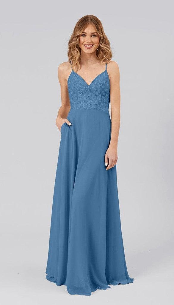 Sale Ready-to-Ship Chiffon Bridesmaid Dress | Kennedy Blue