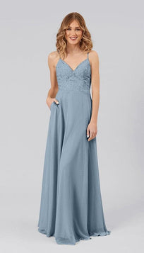 Sale Ready-to-Ship Chiffon Bridesmaid Dress | Kennedy Blue