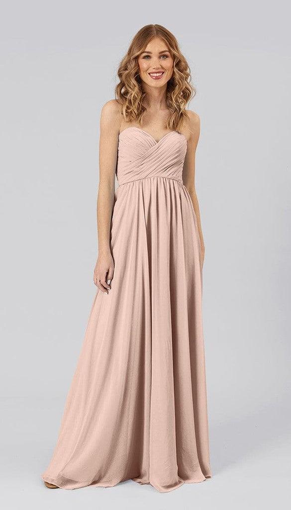 Sale Ready-to-Ship Chiffon Bridesmaid Dress | Kennedy Blue 0 / Blush