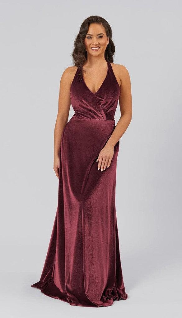 Skylar Ready To Ship Velvet Bridesmaid Dress Kennedy Blue