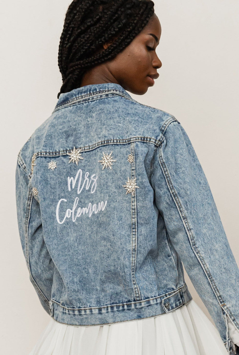 Denim jacket bride deals