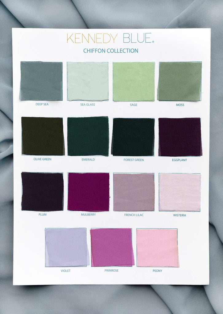 Chiffon Fabric Swatch Page | Kennedy Blue - Kennedy Blue