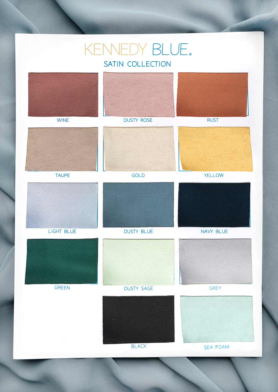 Satin Fabric Swatch Page | Kennedy Blue Satin Fabric Swatch Page | Kennedy Blue