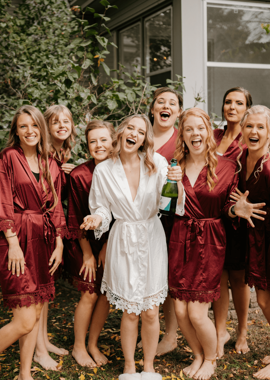 Burgundy bridesmaid robe sale