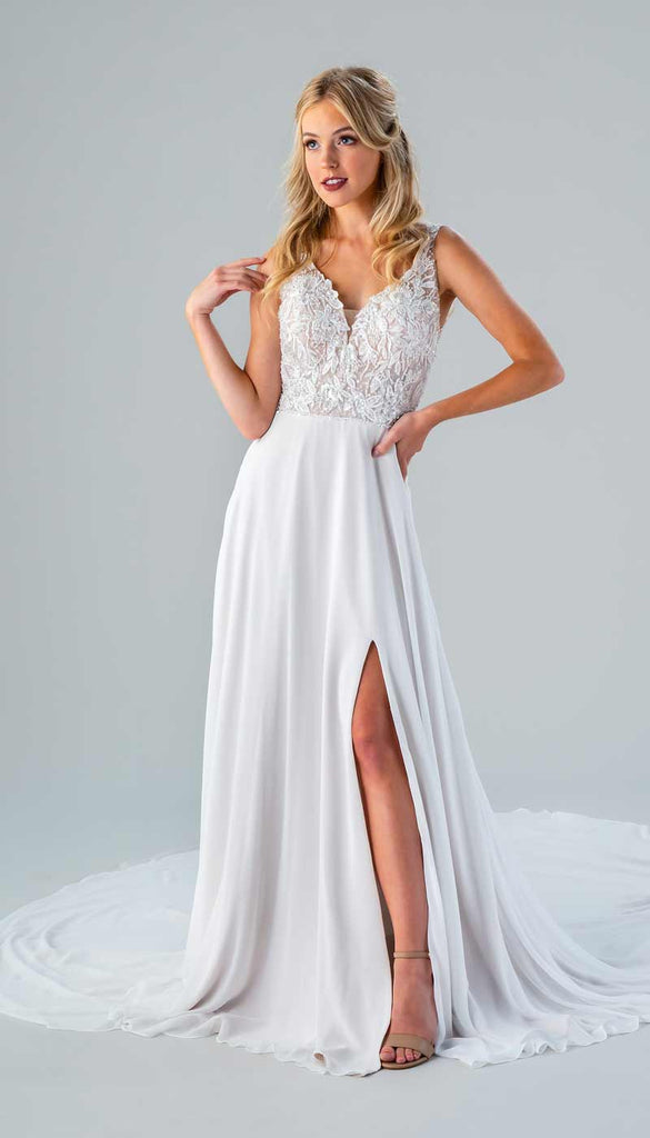 V Neck Wedding Dress
