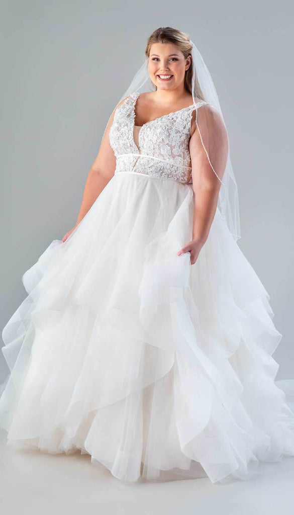 V Neck Ballgown Wedding Dress | Kennedy Blue Ciara V Neck Ballgown Wedding Dress | Kennedy Blue Ciara