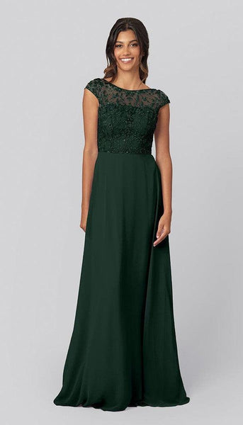 Dakota Modest Embroidered Bridesmaid Dress | Kennedy Blue