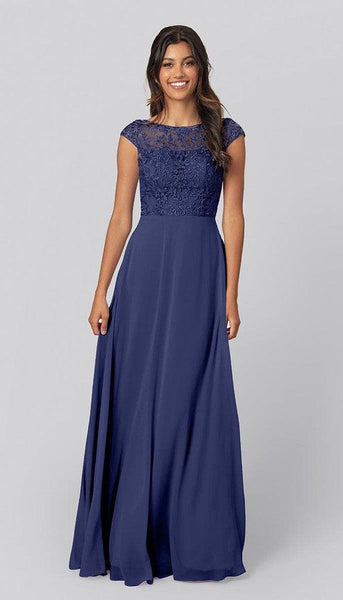 navy blue lace bridesmaid dresses Dorothy Embroidered Bridesmaid Dress