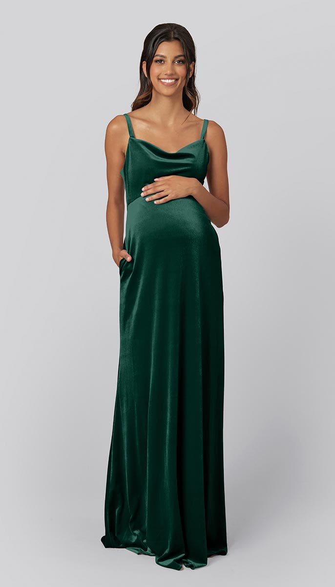 Velvet Maternity Bridesmaid Dress | Kennedy Blue Drew Emerald Velvet Maternity Bridesmaid Dress | Kennedy Blue Drew Emerald