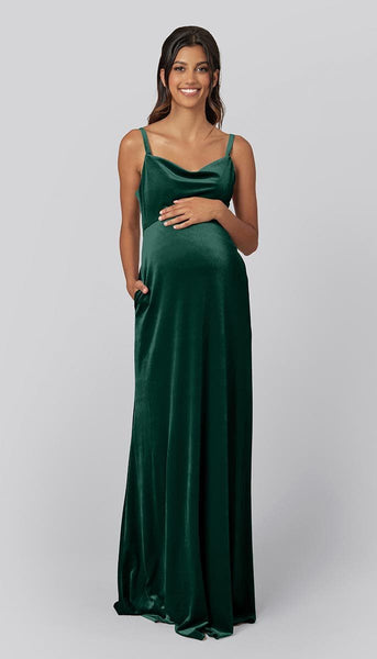 Velvet Maternity Bridesmaid Dress | Kennedy Blue Drew Emerald Velvet Maternity Bridesmaid Dress | Kennedy Blue Drew Emerald