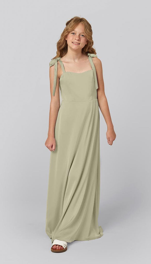 Satin Junior Bridesmaid Dress | Kennedy Blue Elsa Ivory Satin Junior Bridesmaid Dress | Kennedy Blue Elsa Ivory