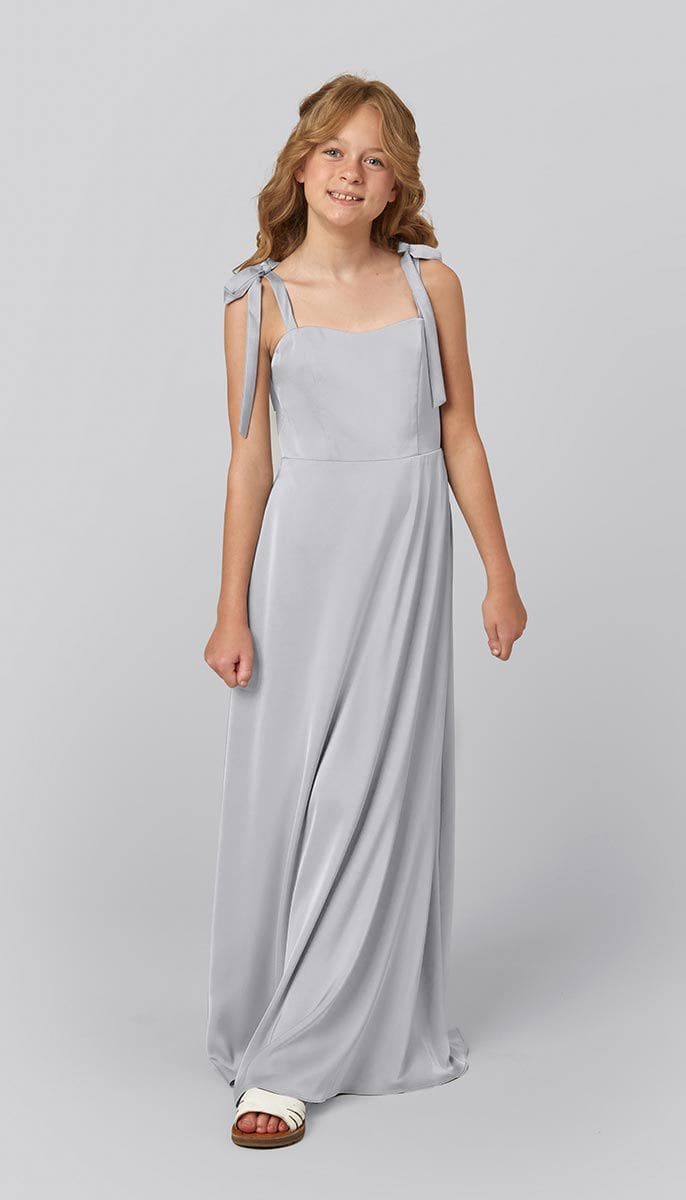 Satin Junior Bridesmaid Dress | Kennedy Blue Elsa