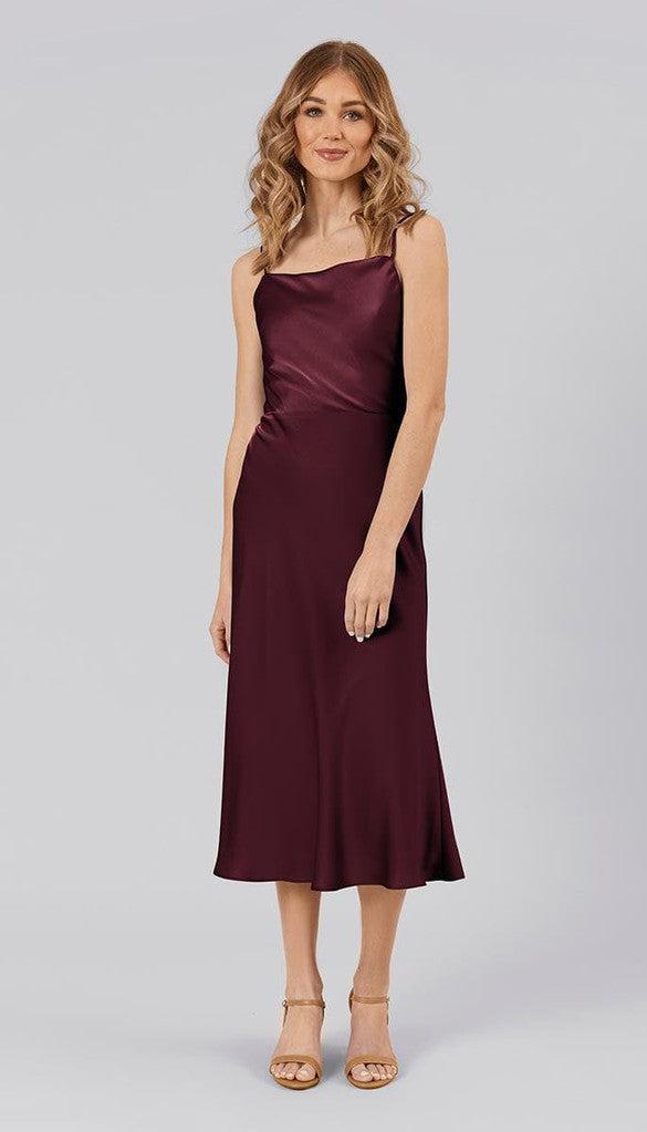 satin slip bridesmaid dress Amsale Bridesmaid Dress Briar GB162S Fuchsia main image 0