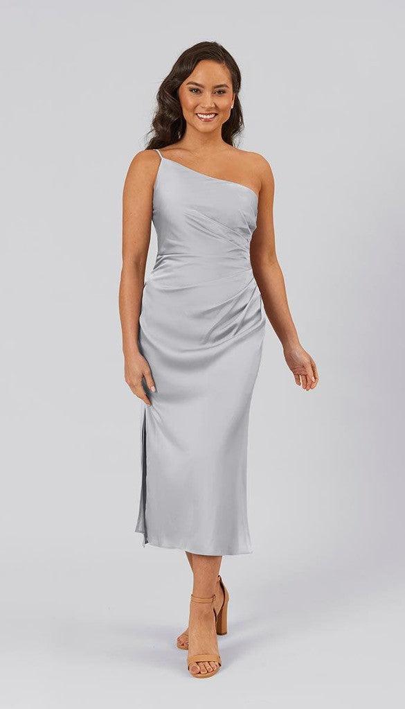 Lexi Short One Shoulder Satin Bridesmaid Dress
