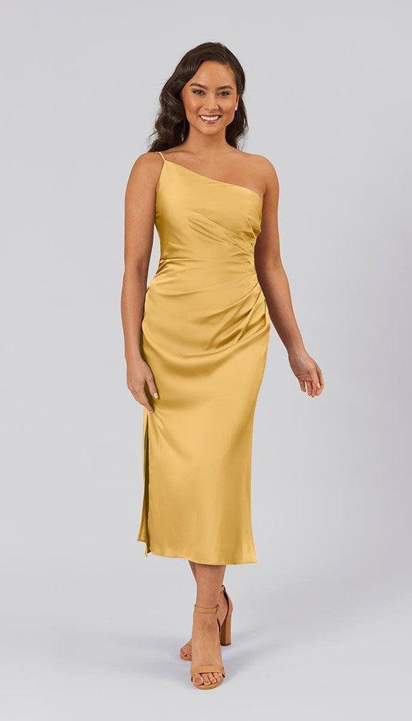 Lexi Short One Shoulder Satin Bridesmaid Dress