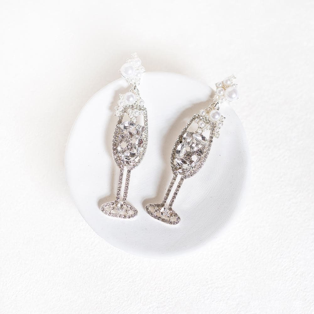 |Champagne Glass Earrings