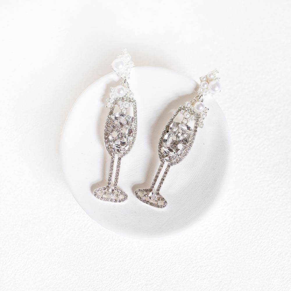 earrings for champagne dress Champagne Color Cocktail Dress Earrings, Crystal Drop Rhinestone Earrings  for Brides and Bridesmaids, Party Earrings, Formal Earrings