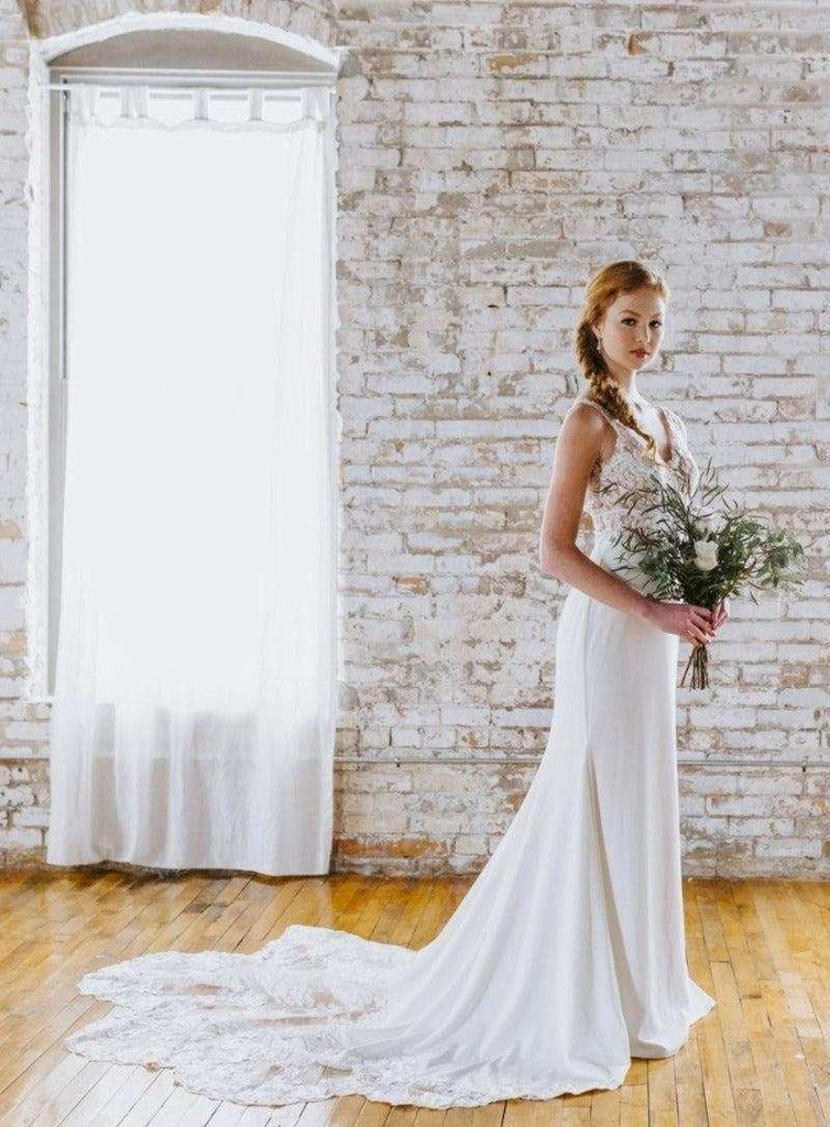kennedy blue wedding dress Fitted Satin Wedding Dress