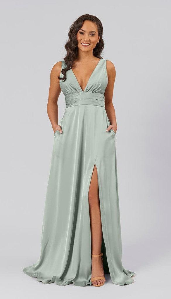 Dottie Satin Bridesmaids Dress | Kennedy Blue - Kennedy Blue