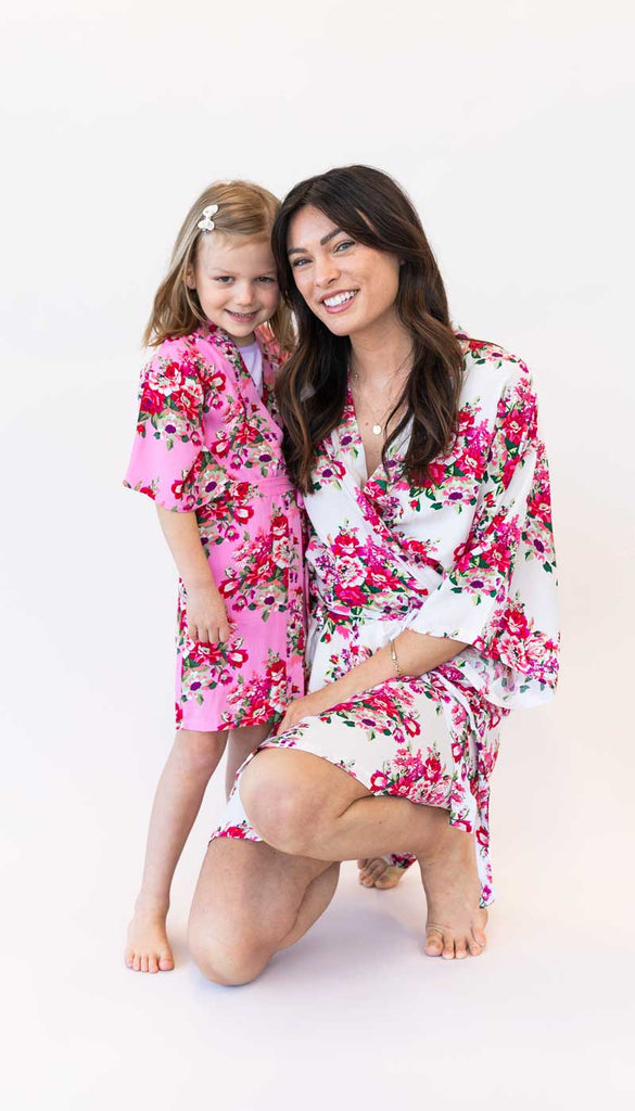 Getting Ready Junior Bridesmaid Floral Robes | Kennedy Blue Getting Ready Junior Bridesmaid Floral Robes | Kennedy Blue
