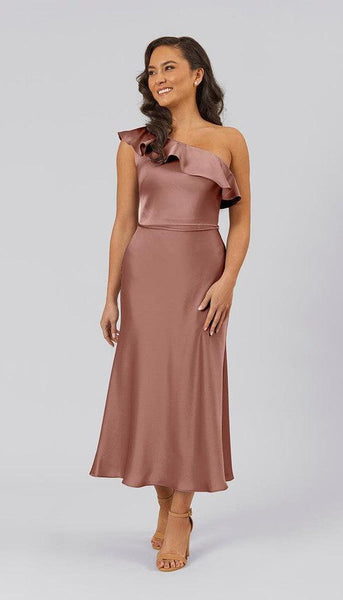 freya satin dress Bon Bon Pink Bridesmaid Dress Matte Satin Size XL