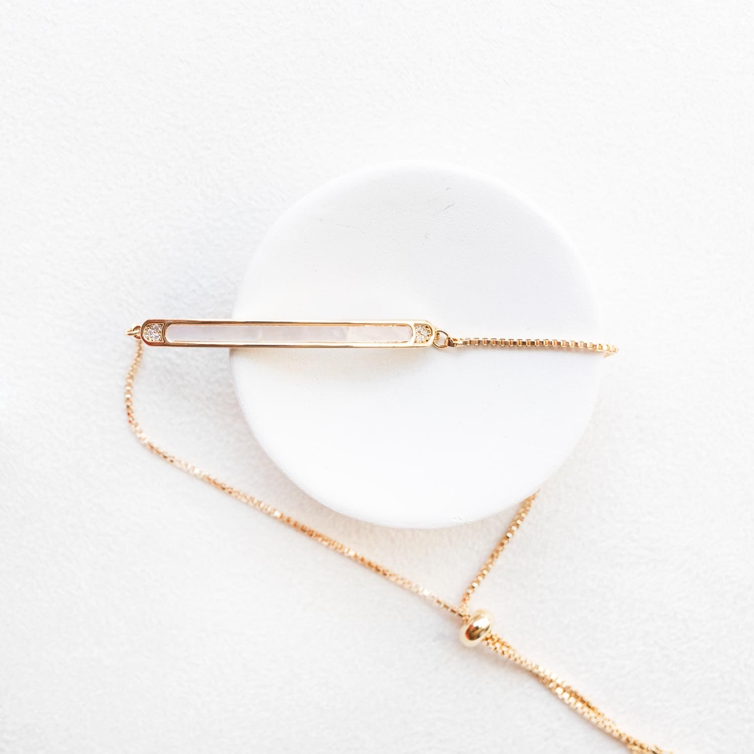 Gold|Pearl Bar Bracelet