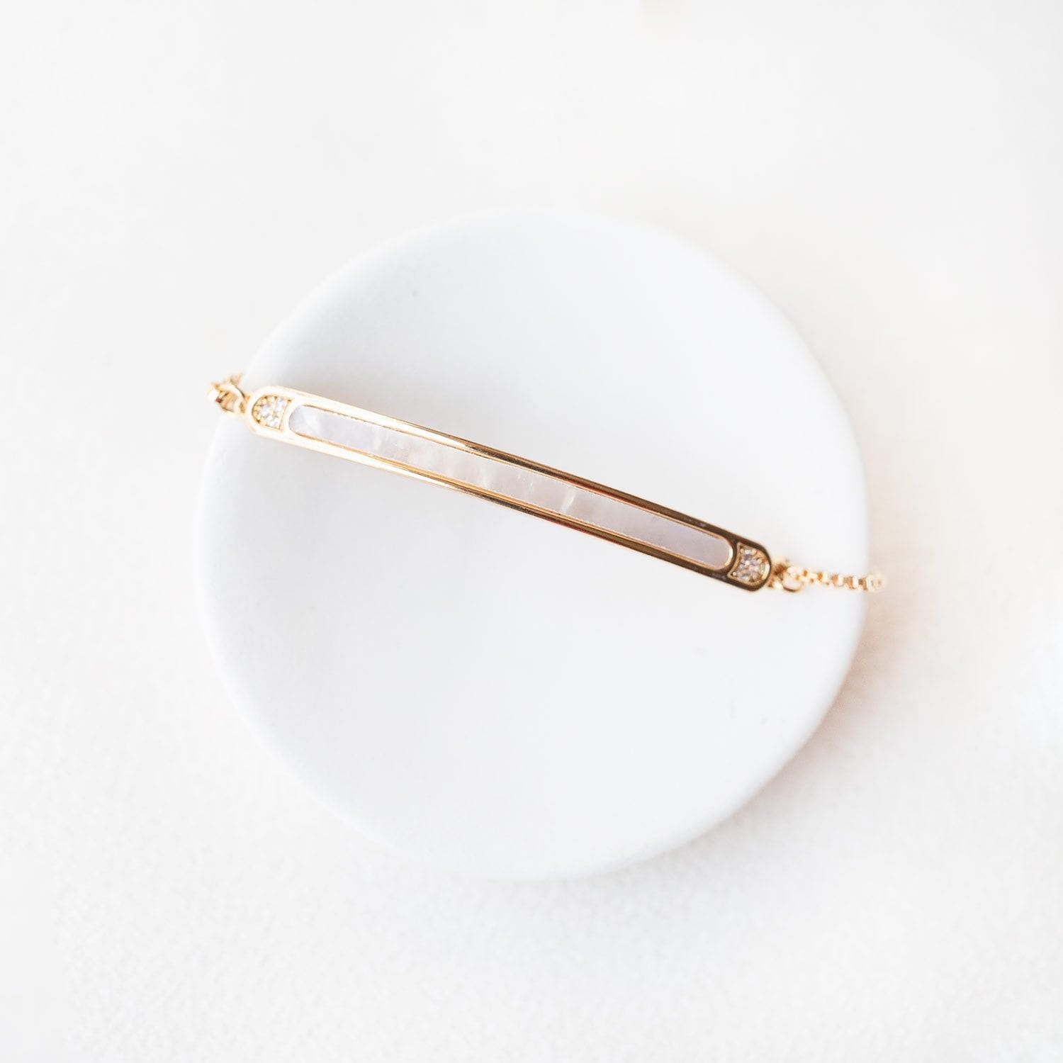 Gold|Pearl Bar Bracelet