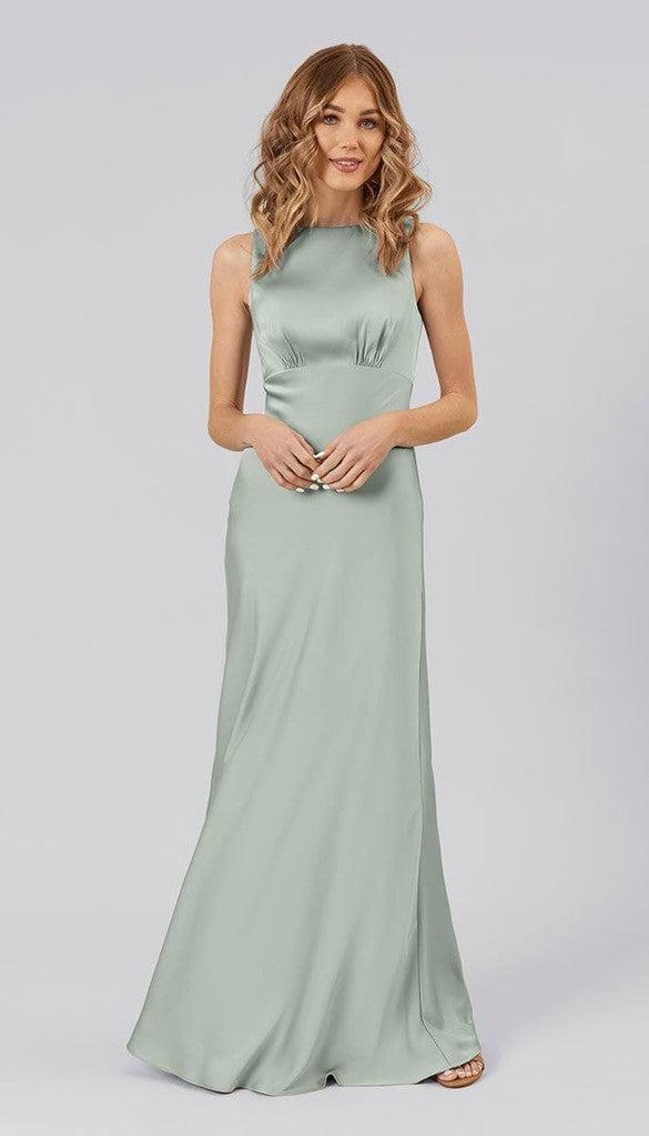 Monica Satin Bridesmaid Dress | Kennedy Blue Sea Foam Monica Satin Bridesmaid Dress | Kennedy Blue Sea Foam