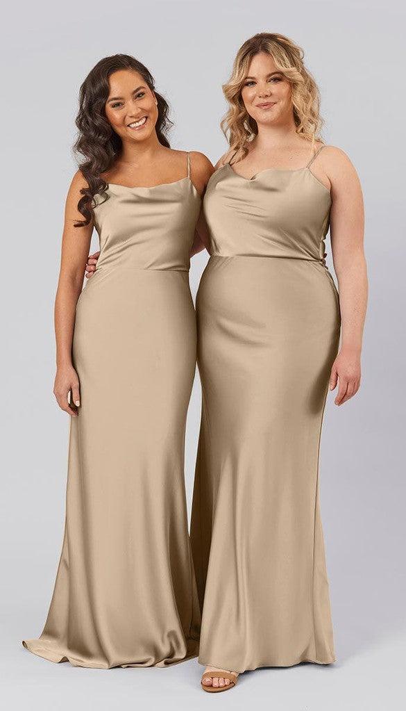 Quin High Quality Satin Bridesmaid Dress | Kennedy Blue Gold Quin High Quality Satin Bridesmaid Dress | Kennedy Blue Gold