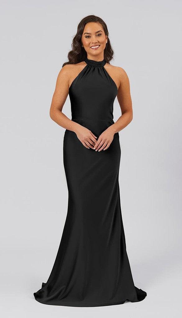 Rory High Neck Satin Bridesmaids Dress