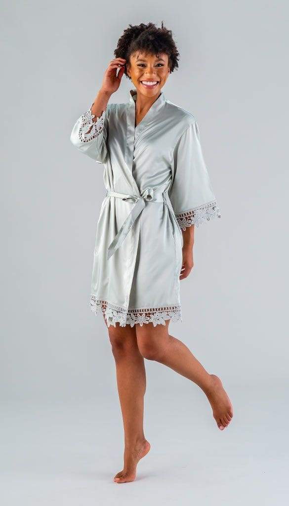 Aqua Shell Waffle Dressing Gown