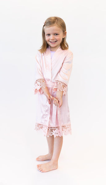 Getting Ready Junior Bridesmaid Satin and Lace Robes