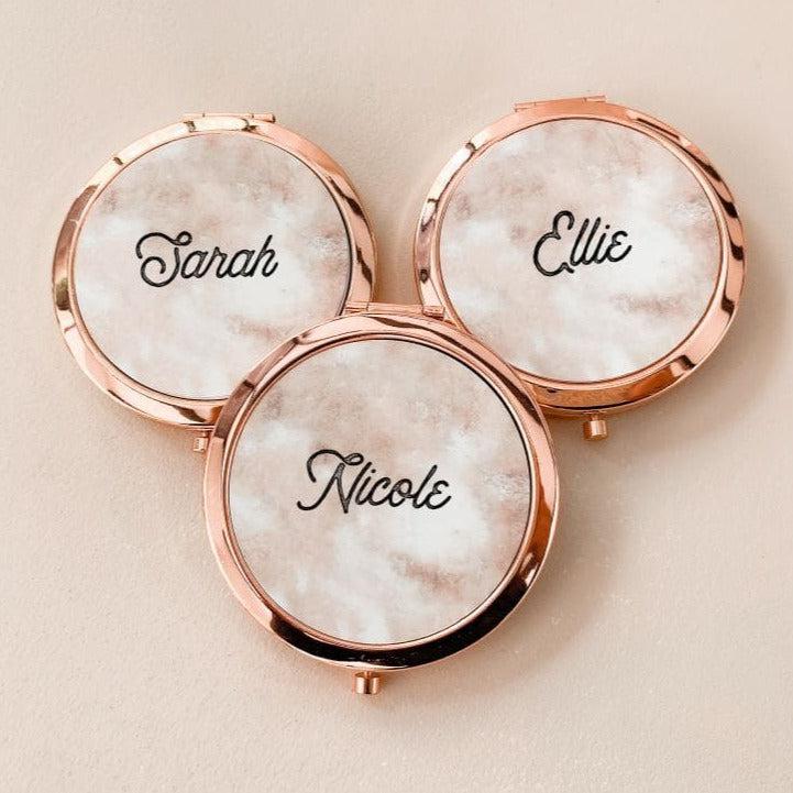 |Personalized Marble Mirror Compact