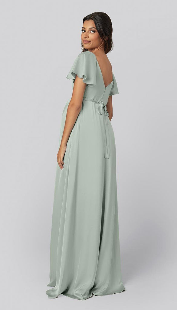 Satin Maternity Bridesmaid Dress | Kennedy Blue Robin Wine Satin Maternity Bridesmaid Dress | Kennedy Blue Robin Wine