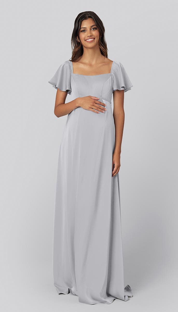 Satin Maternity Bridesmaid Dress | Kennedy Blue Robin Light Blue