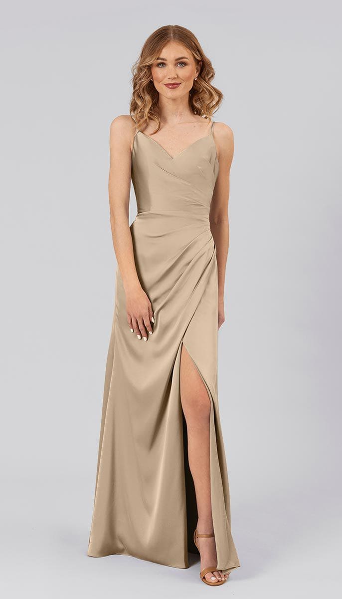 tiffany blue and brown bridesmaid dresses Sample Size 00 Taupe Get Free Fabric Swatches Season:COLD WEATHER SKIMS Long Slip Dress Size:36 / 14