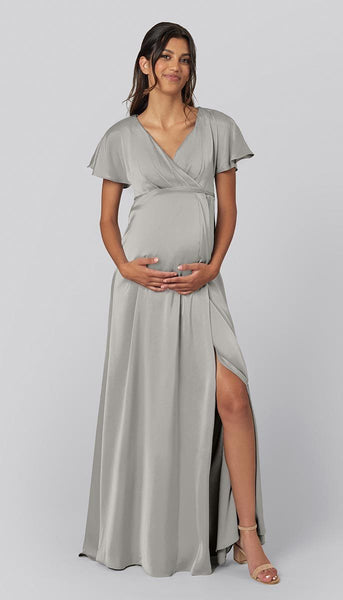Short Sleeve Maternity Bridesmaid Dress | Kennedy Blue Tate Wine Short Sleeve Maternity Bridesmaid Dress | Kennedy Blue Tate Wine