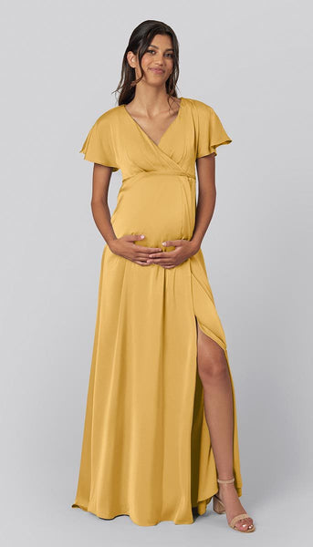 yellow maternity dresses formal Monroe Maxi Dress in Butter Yellow main image 1