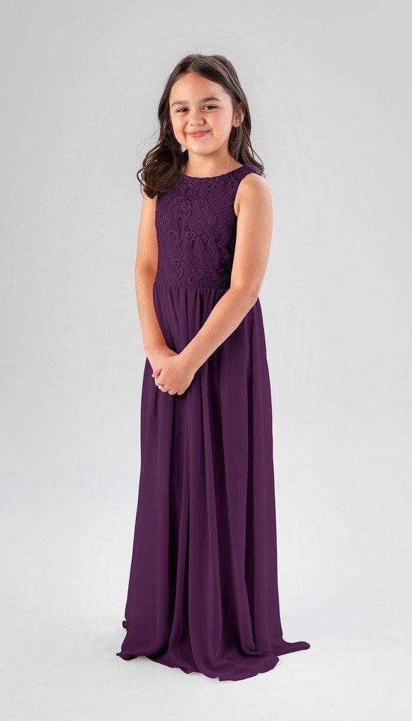 eggplant jr bridesmaid dresses Kennedy Blue Keaton Junior Dress J12 / neck dress is great